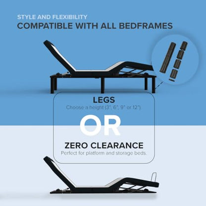 Zero Gravity Adjustable Bed with Memory Foam Mattresses, view 5