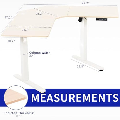 Light Wood 47 x 47 in Corner Standing Desk, DESK-E1L94C, view 4