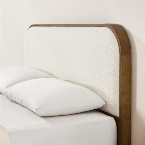 Wood Bed Frame with Upholstered Headboard, view 8
