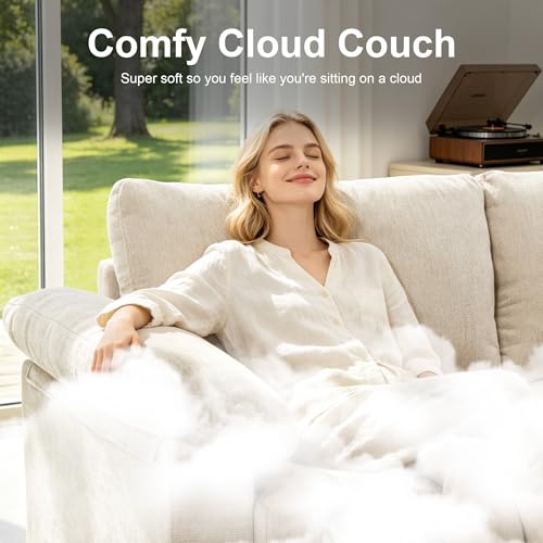 Oversized L Shaped Sectional Couch for Living Room, Extra Large Deep Seat Modular Sectional Sofa with Washable Covers, Modern Cloud Couch for Apartment, Bedroom (Beige, U Shape 8 Seat)