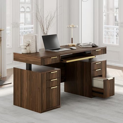 59 Inch Standing Desk with Storage Drawers, view 2