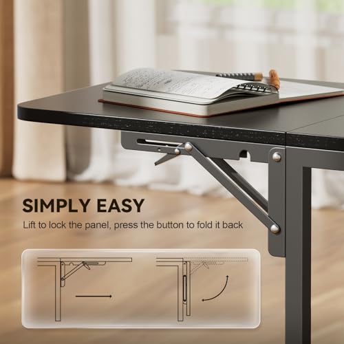 55 Inch Computer Desk for Home Office, Gaming Computer Desk with Printer Shelf, Storage Drawers, Power Outlets, Monitor Stand & LED Strip, Foldable L Shaped Gaming Table (Black)