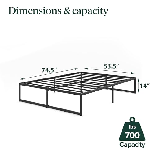 ABEL 14 Inch Platform Bed Frame, Steel Slat Support, Easy Assembly, view 3