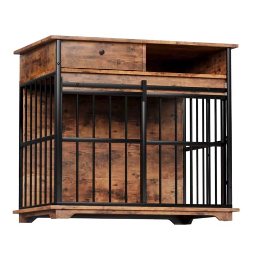 Wooden Dog Crate Furniture for Small Dogs Indoor Kennel End Table Pet Cage, view 5
