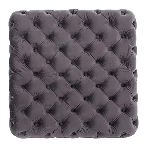 Christopher Knight Home Jaymee Velvet Ottoman, Grey