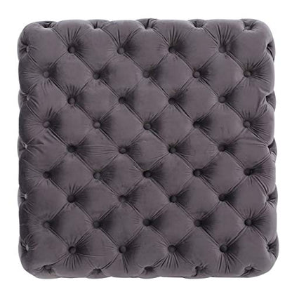 Christopher Knight Home Jaymee Velvet Ottoman, Grey