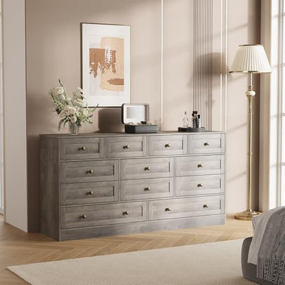 12 Drawer Wood Dresser for Bedroom, Farmhouse Chest of Drawers, view 3