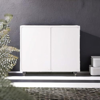 Halifax 2-Section Mobile Storage Cabinet with 4 Drawers and 2 Cabinets – Rolling Organizer with Locking Wheels in White Finish for Home or Office Use 5.98" D x 32.13" W x 26.3" H