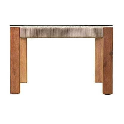 SEI Outdoor Patio Furniture - Brendina Outdoor Glass Top Cocktail Table - Transitional Design Natural Solid Wood - Ideal for Patio, Backyard (OD1089300)