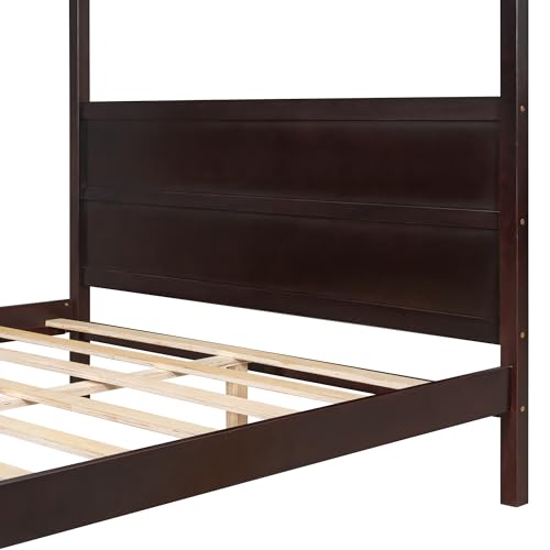Queen Size Canopy Bed with Headboard and Footboard, view 5