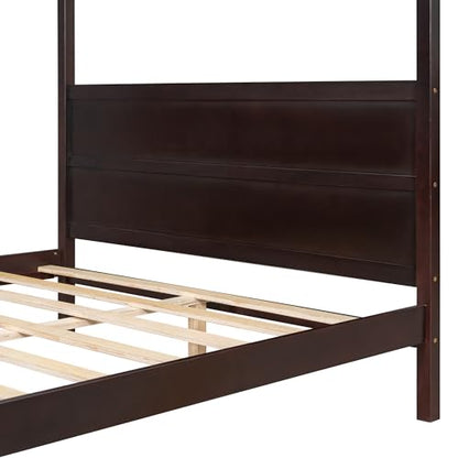 Queen Size Canopy Bed with Headboard and Footboard, view 5