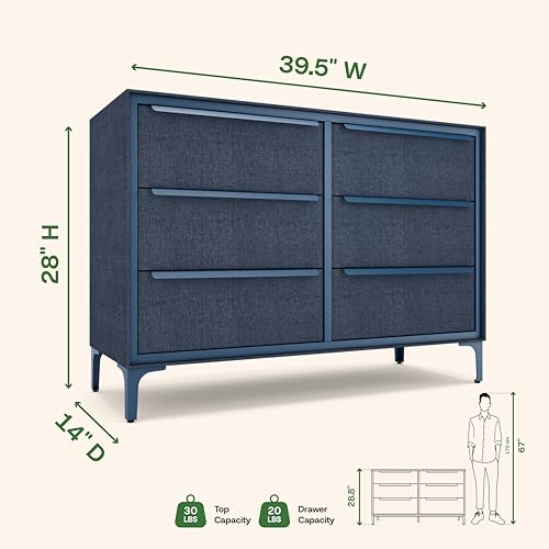 Naima Premium Fabric Dresser, Strong Metal Frame, view 5