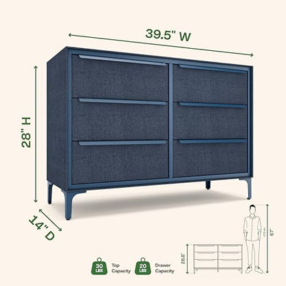 Naima Premium Fabric Dresser, Strong Metal Frame, view 5