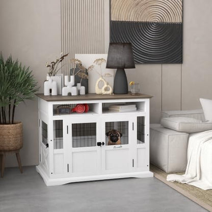 Dog Crate Furniture Side End Table with Storage, view 3