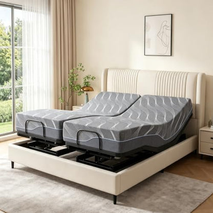 Premium Split King Adjustable Bed Frame with 12" Mattres, view 2