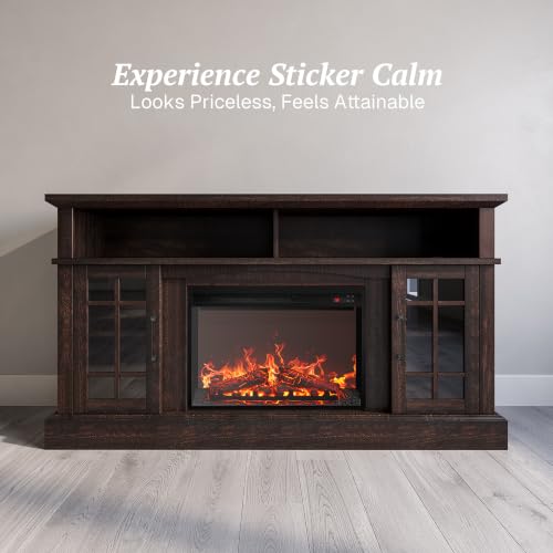 Astorga 58" TV Stand with 23" Electric Fireplace - Espresso, view 5