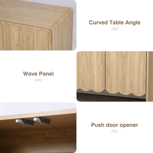 Sideboard Buffet Cabinet, Accent Storage Cabinets with 4 Doors, view 5