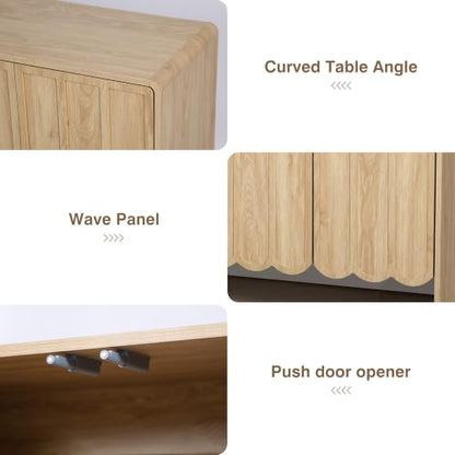 Sideboard Buffet Cabinet, Accent Storage Cabinets with 4 Doors, view 5