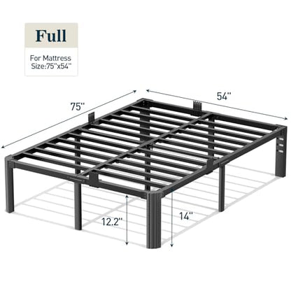 Full Size Bed Frame,14 Inch 3500LBS Heavy Duty Metal Platform NoSqueaking, view 4