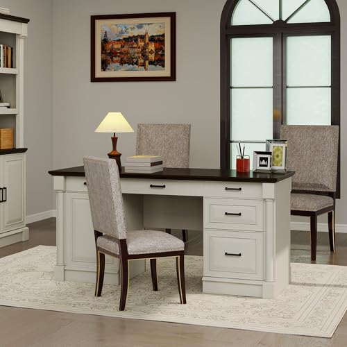 61.85″ Executive Desk with Roman Column Design, view 2