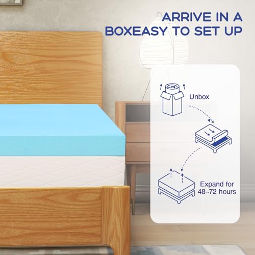 Twin XL Mattress Topper 3 Inch Cooling Gel Memory Foam, view 6