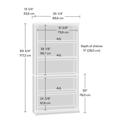 5 Tier Book Shelf Wooden Bookcase Multipurpose Bookshelf for Home Office, view 4