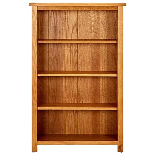4-Tier Bookcase 27.6"x8.7"x43.3" Solid Oak Wood, view 6