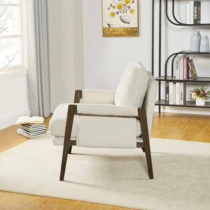Kelly Mid-Century Modern Accent Armchair, White
