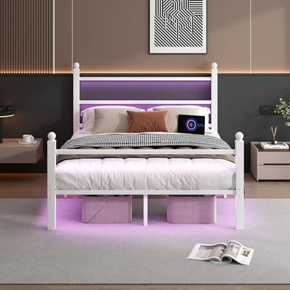 Full Size Bed Frame with Headboard and Footboard, view 2