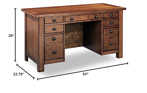 Tahoe Aged Maple Executive Pedestal Desk