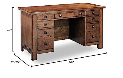 Tahoe Aged Maple Executive Pedestal Desk