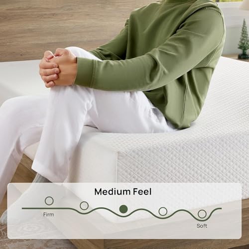 Twin Size Mattress, 6 Inch Gel Memory Foam Mattress in a Box, Fiberglass Free, Breathable for Cooler Sleep Supportive & Pressure Relief, CertiPUR-US Certified, White