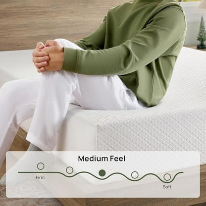 Twin Size Mattress, 6 Inch Gel Memory Foam Mattress in a Box, Fiberglass Free, Breathable for Cooler Sleep Supportive & Pressure Relief, CertiPUR-US Certified, White