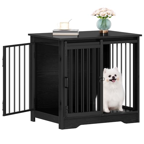 27.2" S Dog Crate Furniture Indoor Dog Kennel with Barn Door, view 2