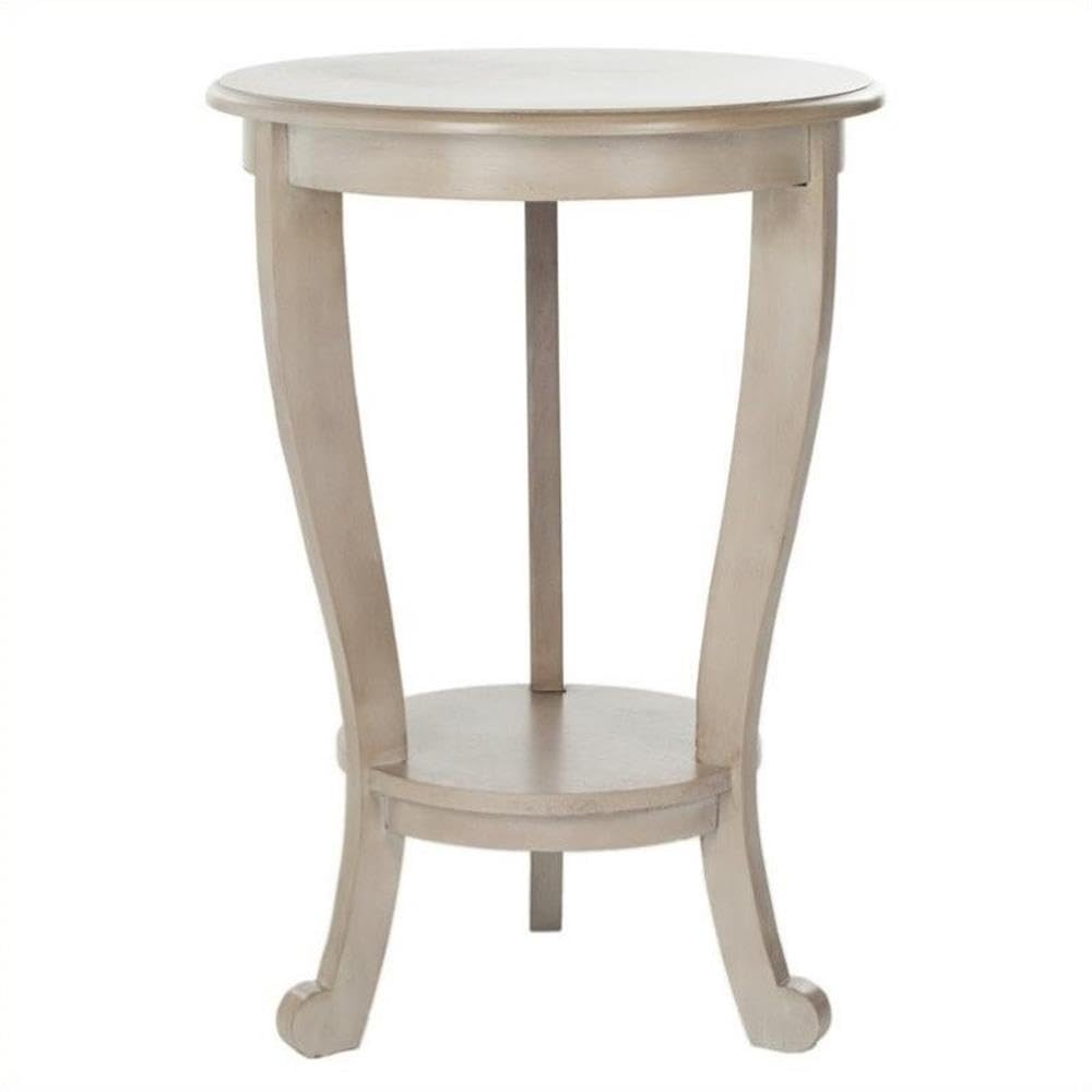 SAFAVIEH Furniture - Mary Pedestal Table - Vintage Grey - Solid Wood - Farmhouse Pedestal Design - Ideal for Living Room, Entryway, Home Office, 18.1" W x 18.1" D x 26" H (AMH5711A)