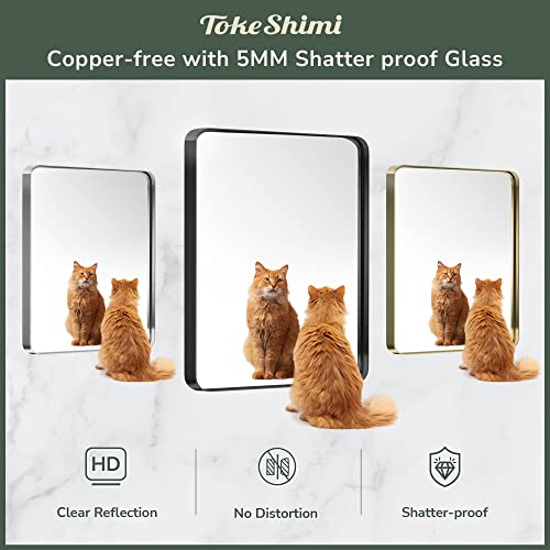 42x36 Black Bathroom Mirror for Wall Vanity Mirror with Brushed Metal Frame Non-Rusting Aluminum Alloy for Modern Farmhouse Bedroom Living Room Decor (Horizontal/Vertical)