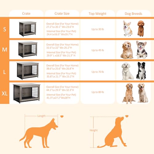 Dog Crate Furniture, Double-Doors Kennel Indoor with Removable Tray, view 7