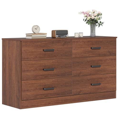 Wood Dresser for Bedroom, 6 Drawer Double Dresser, view 5