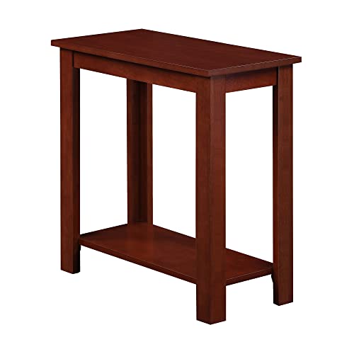Designs2Go Baja Chairside End Table 23.75"- Modern Living Room Table with Storage Shelf, Transitional Bedside Table, Mahogany