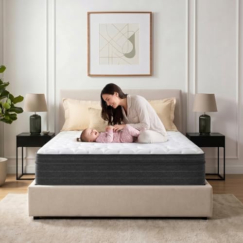 12 Inch Queen Hybrid Mattress in a Box, Medium Firm, Gray, view 7