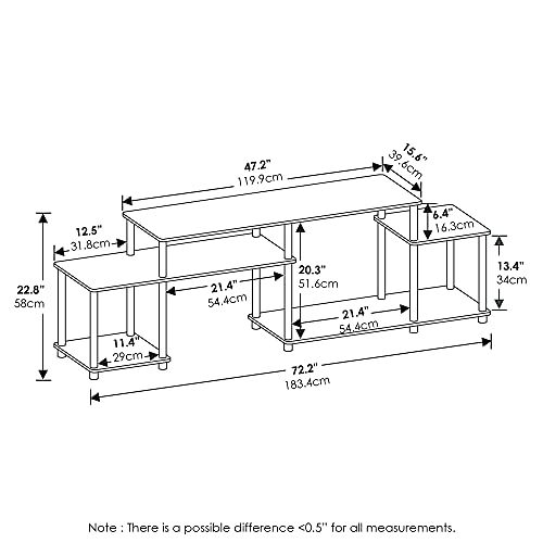 Turn-N-Tube Handel Stand for TV up to 55 Inch, Espresso