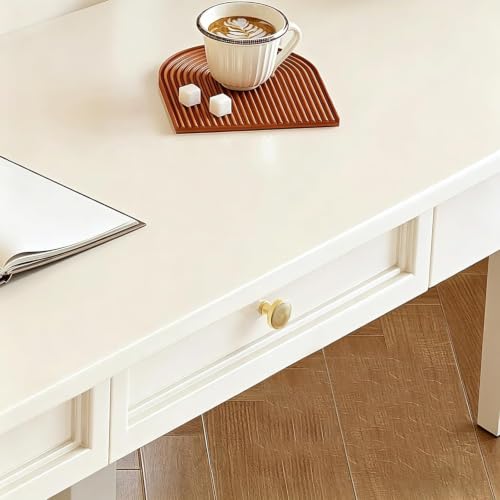 Vintage Solid Wood Writing Desk with Drawers (white, 31.5''), view 6