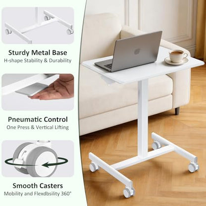 Mobile Standing Desk with Wheels, Small Rolling Desk Adjustable Height, view 4