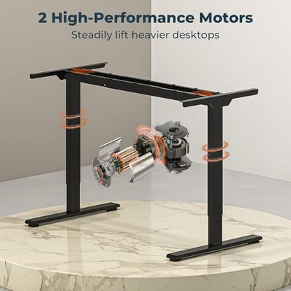 Dual Motor Standing Desk, Large Stand Up Desks, 71x31 Inches Electric Sit Stand Desks, 4 Memory Preset Adjustable Height Computer Table for Home Office with Splice Board (Brown)