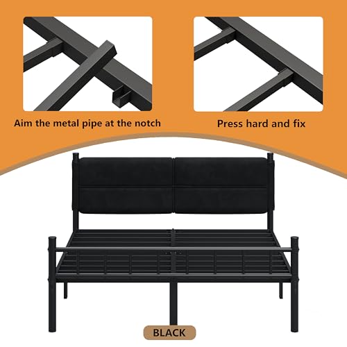 Metal Bed Frame, 14Inch Full Bed Frame with Headboard, view 6