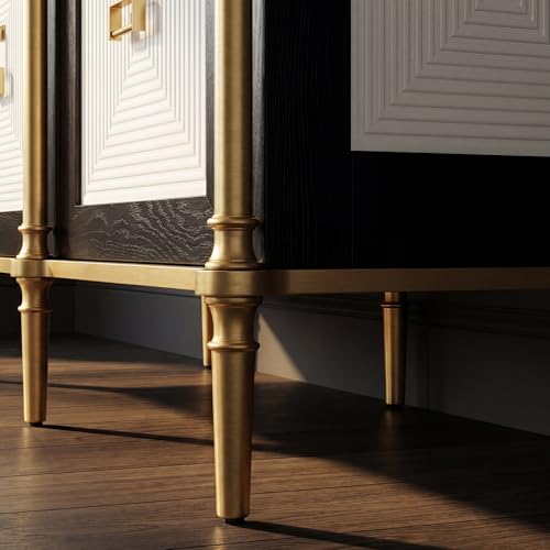Black and Gold Sideboard Buffet Cabinet with Storage, view 5