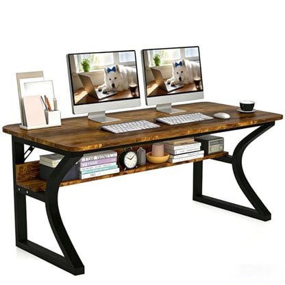 47 X 23.6'' Computer Desk, Home Office Desks w/Shelf Storage, view 2