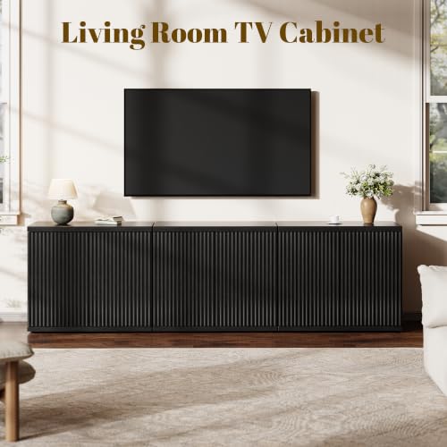 61.8" TV Stand for Living Room,Fluted Media Console Fits 55–65 Inch TVs, view 5