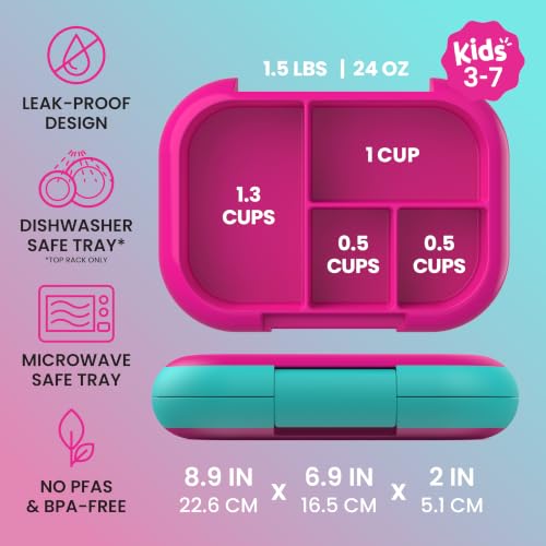 Chill Kids 4-Compartment Bento Box Leakproof Lunch Box, view 3