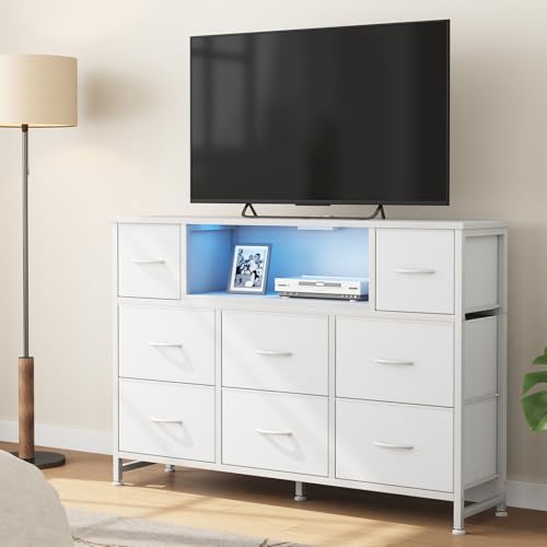 LED Entertainment Center, TV Stand Dresser for Bedroom, view 3